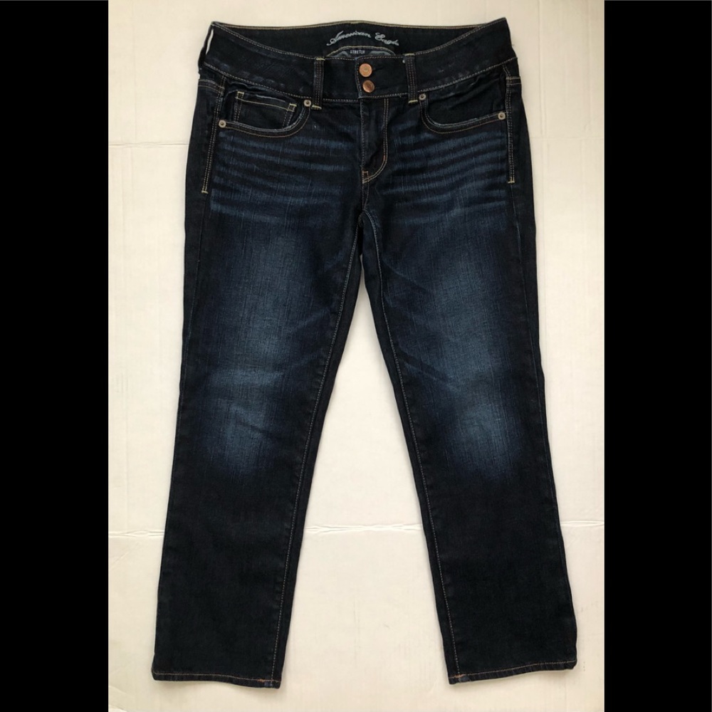 American Eagle Outfitters Womens Cropped Distressed Jeans Size 6 Low Rise